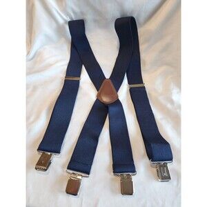 Carhartt Suspenders Men's  Utility 2" Heavy-Duty Silver  Clips Navy Blue 52"